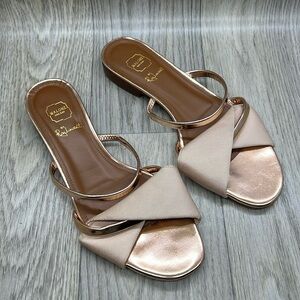 Malone Souliers Teresa Luwolt Metallic Flat Sandals